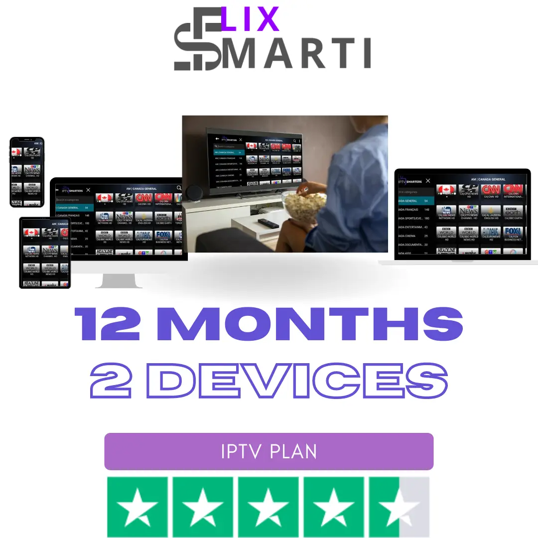 12-Month IPTV Subscription for 2 Devices
